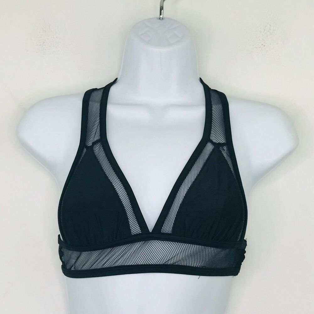 Olivaceous Women's Medium Bralette Black Mesh Lined Unpadded Racerback BM1